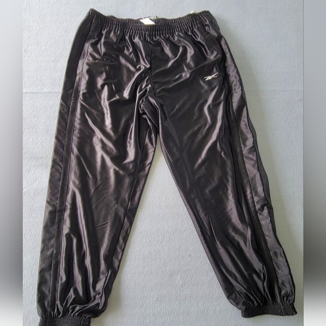 Reebok Mens Size Xs And 2xl Snap Breakaway Pants Basketball Warm Up Heavy Black